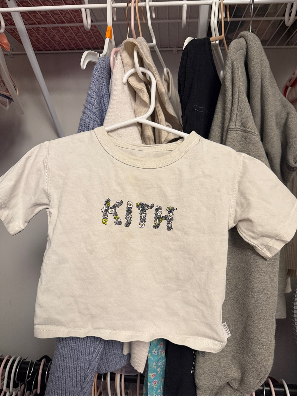 Kith Kids Cream Floral Logo Tee